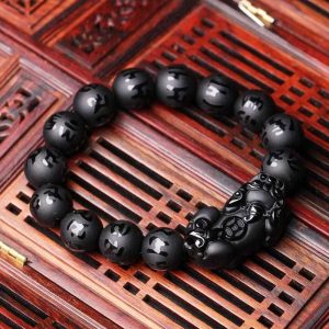天然黑曜石手串